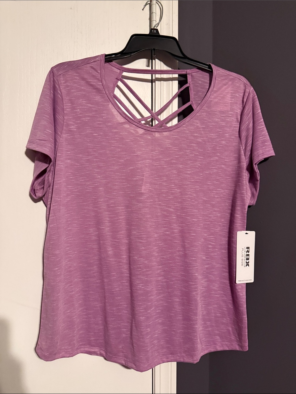 RBX Lavender Short-Sleeve Tee with Crisscross Back